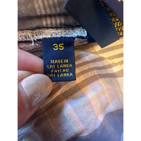 Polo Ralph Lauren Mens Madre Patchwork Plaid Cotton Shorts Size 35 Multicolor - Picture 6 of 7